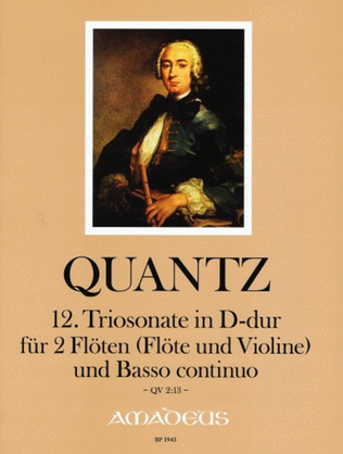 Book cover for Trio Sonata No. 12 in D Major QV 2:13
