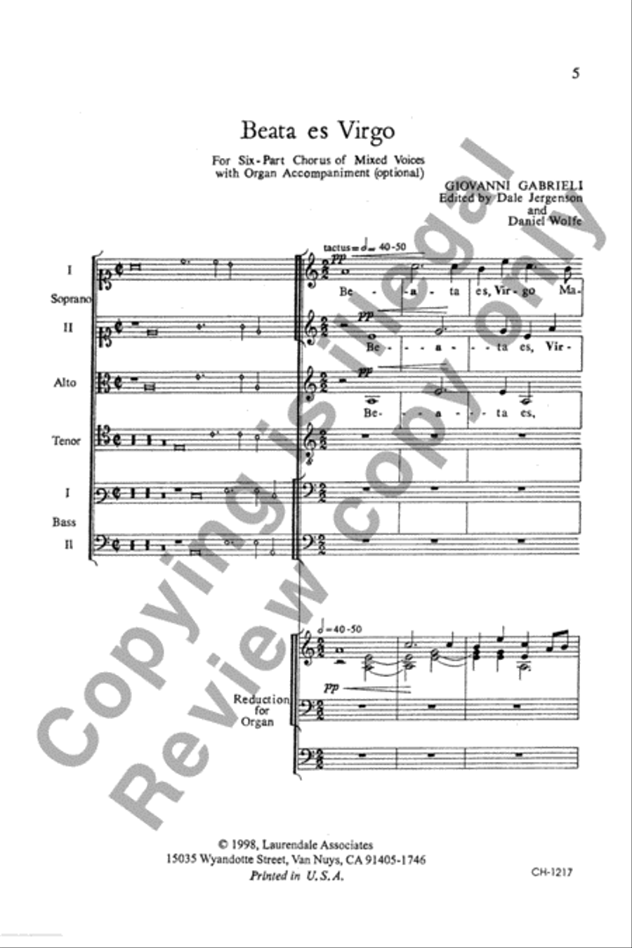 Beata es Virgo Beata es Virgo Divisi scores gallery preview page 5