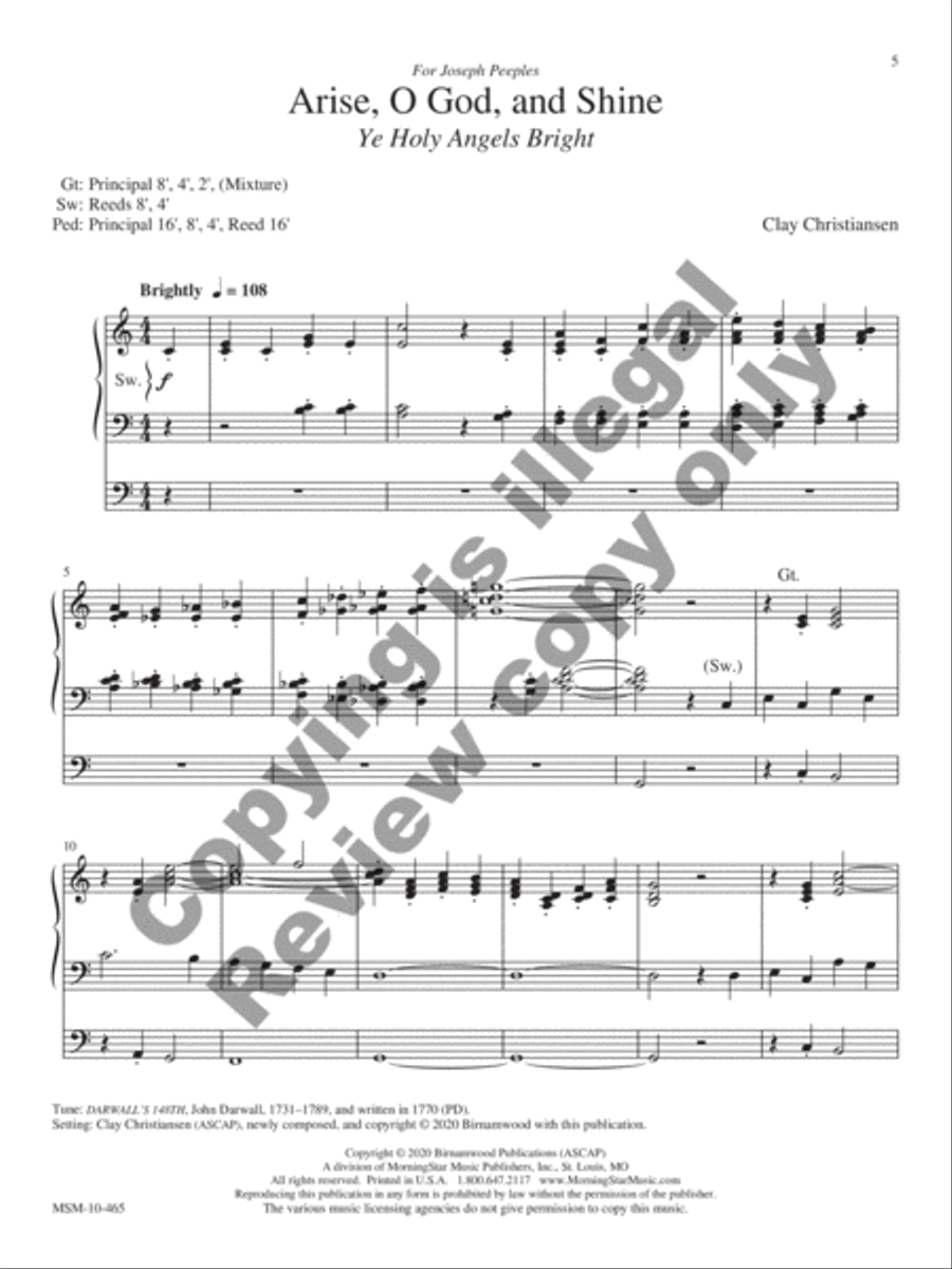Arise and Shine Organ scores gallery preview page 4