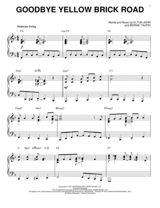 Book cover for Goodbye Yellow Brick Road [Jazz version] (arr. Brent Edstrom)