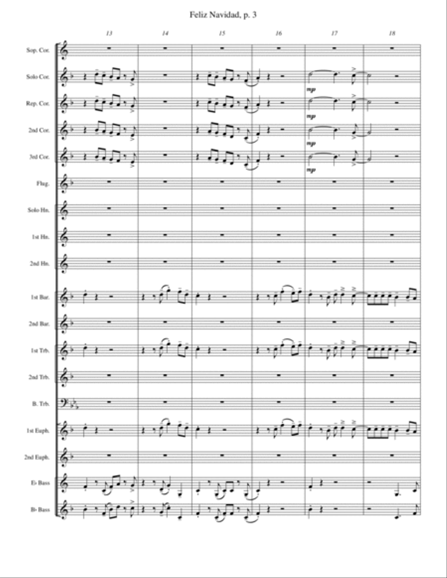 Feliz Navidad Brass Band scores gallery preview page 3
