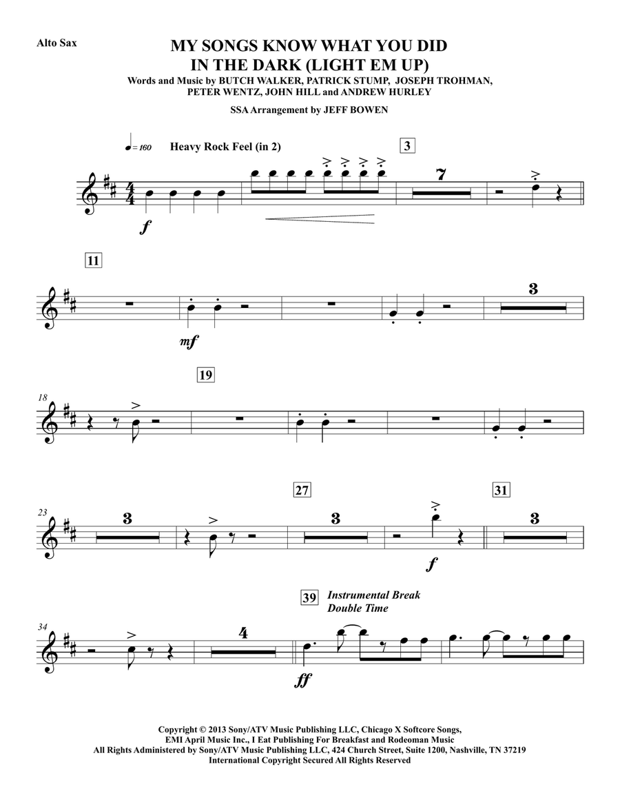 My Songs Know What You Did In The Dark (light Em Up) Concert Band scores gallery preview page 5