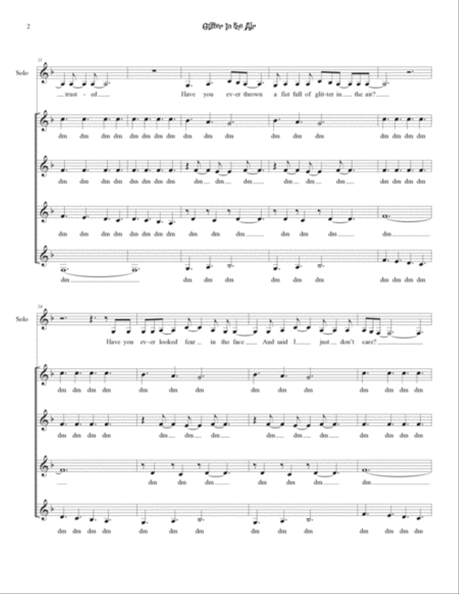 Glitter In The Air Glitter In The Air SSAA scores gallery preview page 2
