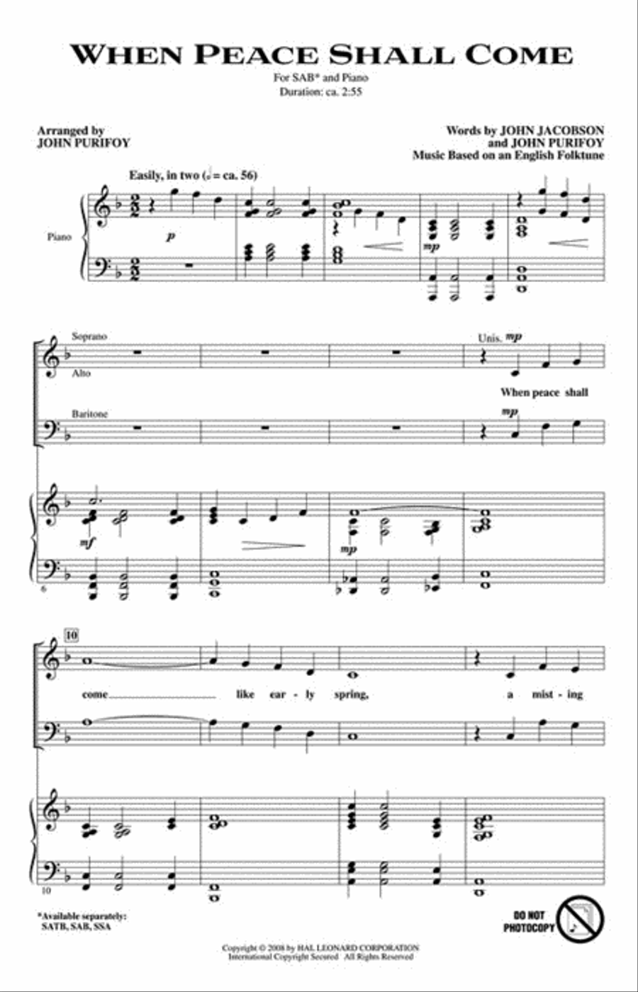 When Peace Shall Come When Peace Shall Come 3-Part scores gallery preview page 2