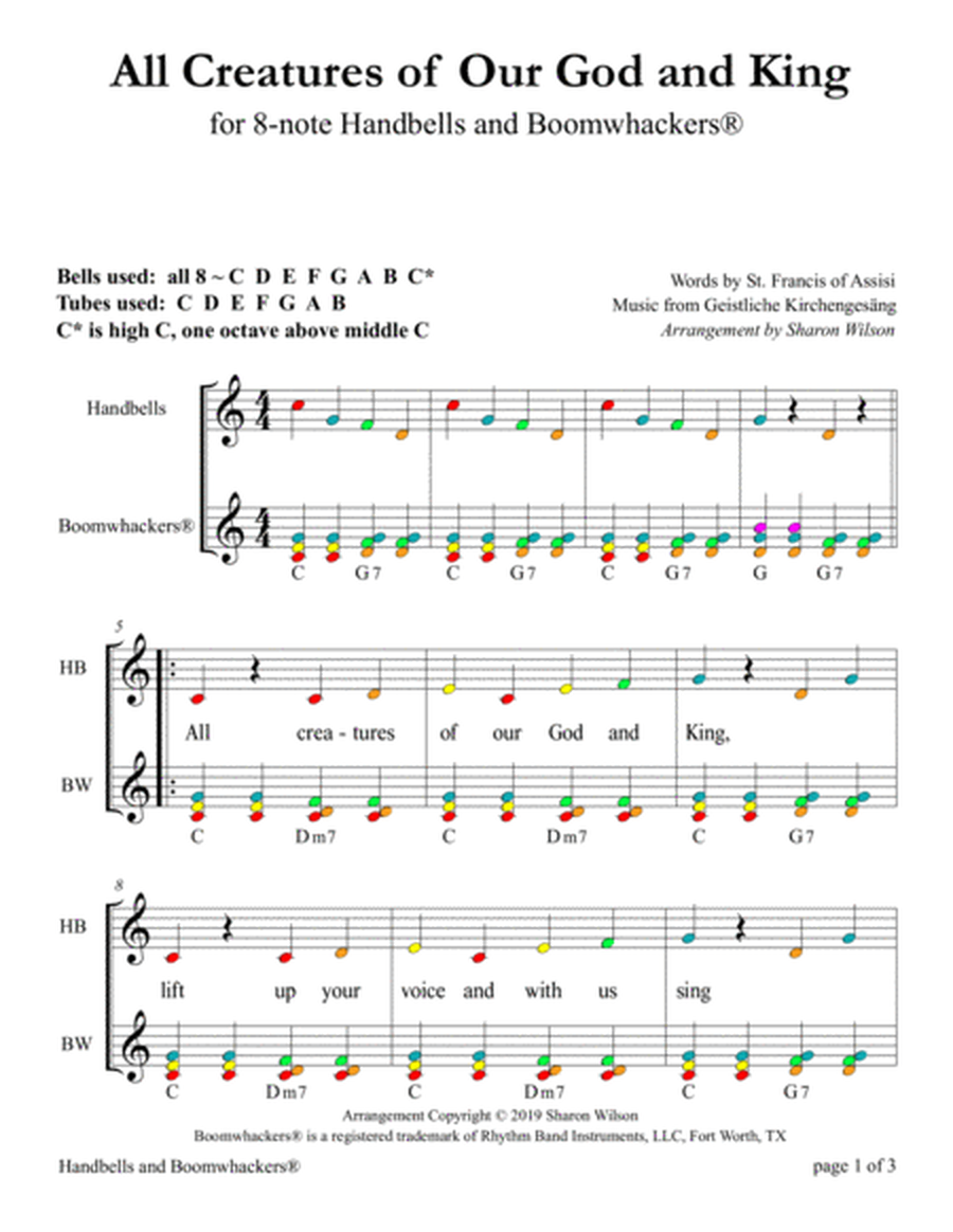 Twelve More Classic Hymns (for 8-note Bells and Boomwhackers with Color Coded Notes) image number null