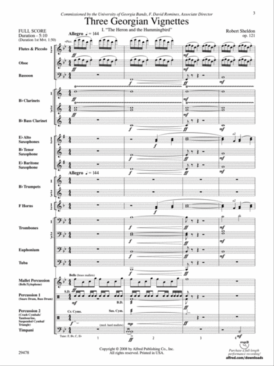 Three Georgian Vignettes Concert Band scores gallery preview page 2