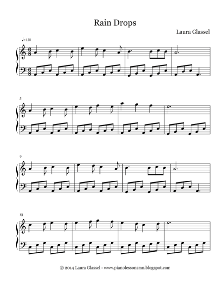 Rain Drops Rain Drops Easy Piano scores gallery preview page 1