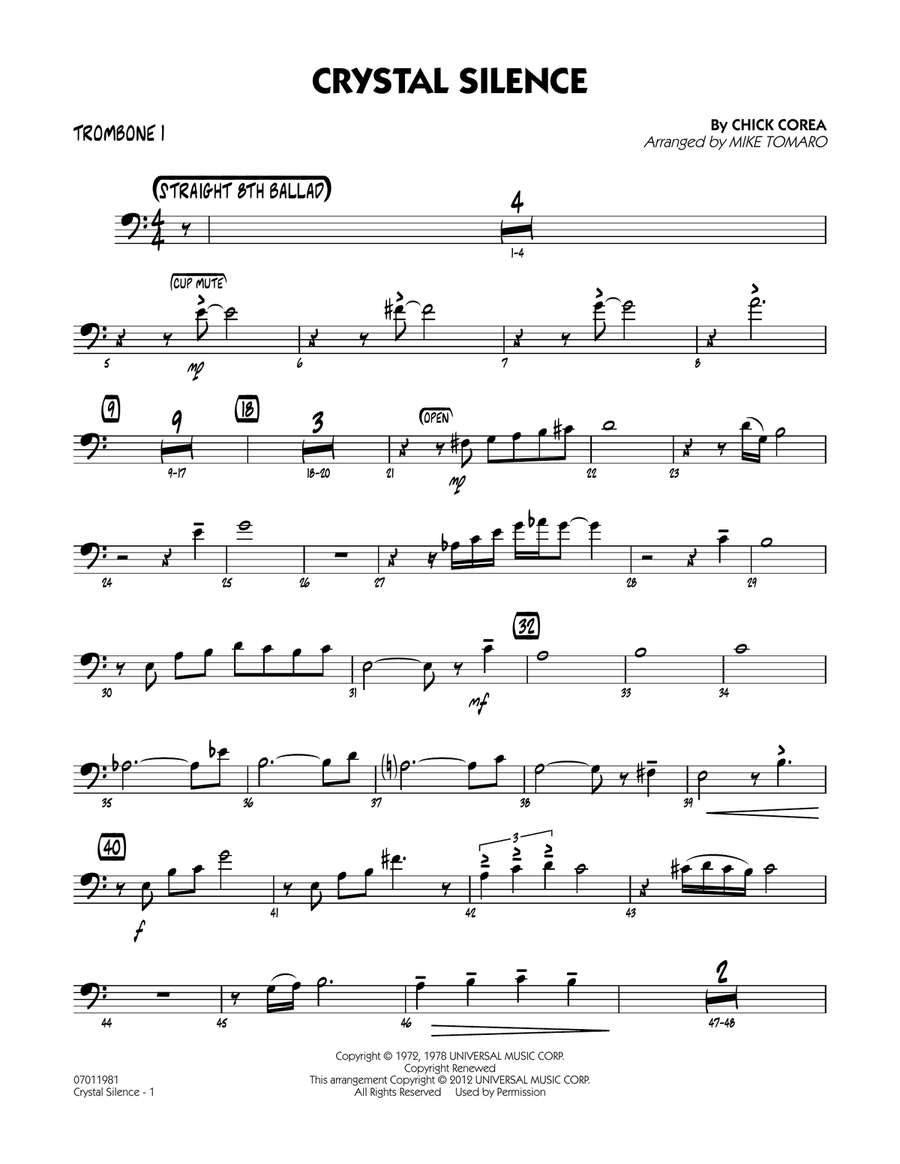Crystal Silence - Trombone 1