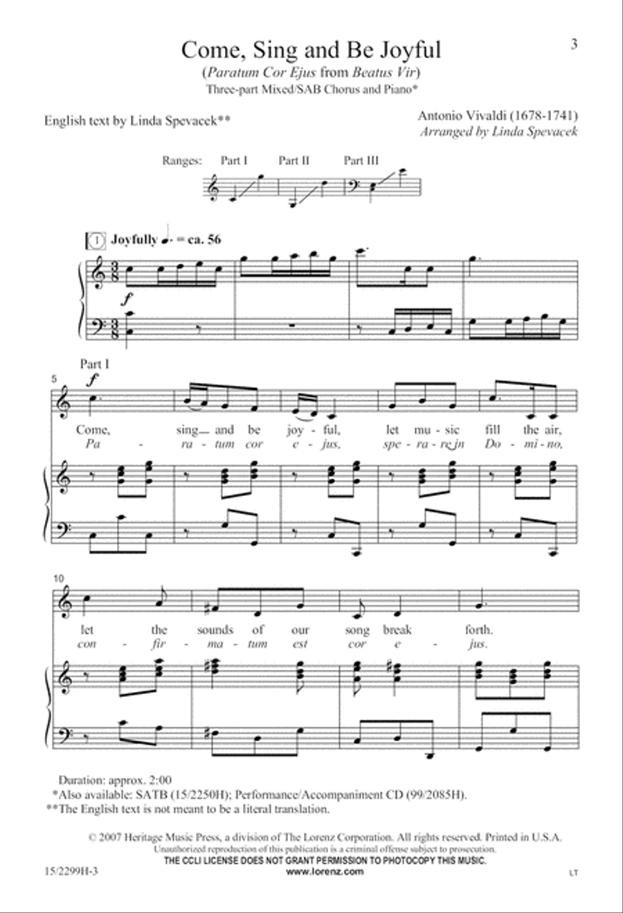Come, Sing and Be Joyful Divisi scores gallery preview page 4