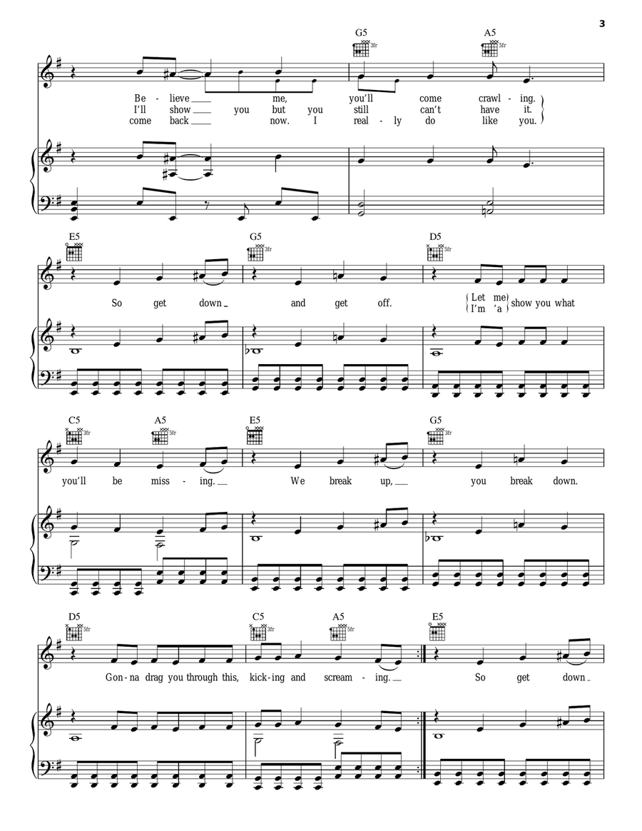 Kicking And Screaming Kicking And Screaming Piano, Vocal, Guitar scores gallery preview page 3