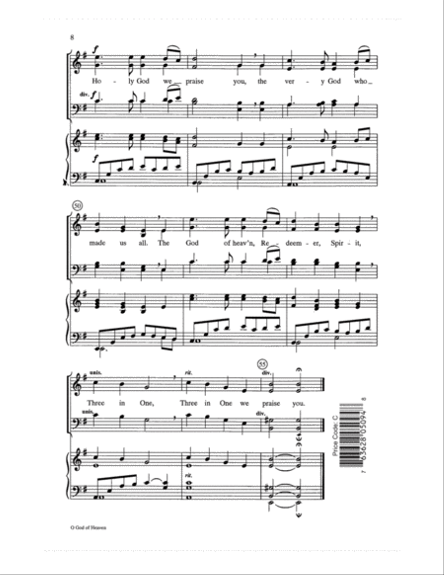 O God of Heaven O God of Heaven Choir scores gallery preview page 8