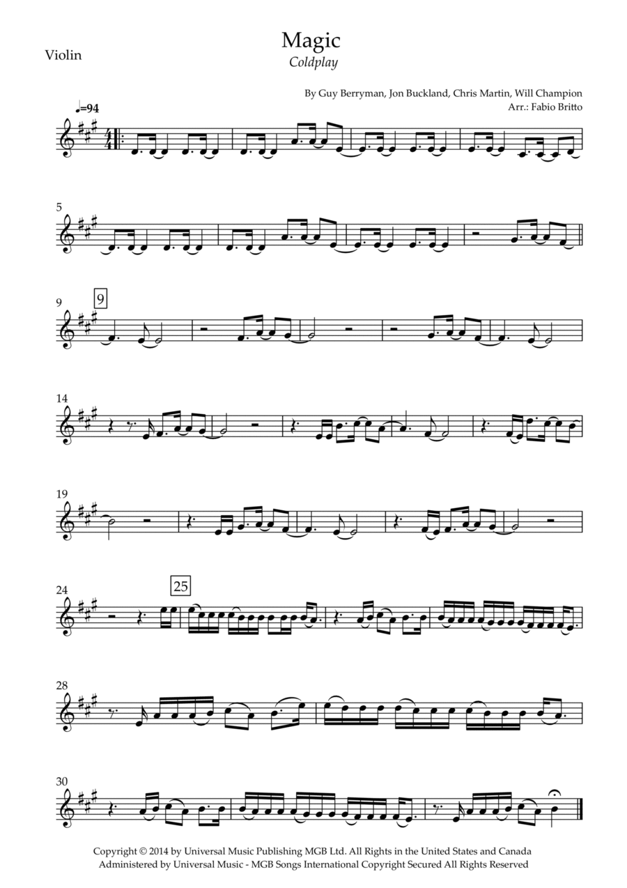 Magic Violin Solo scores gallery preview page 1