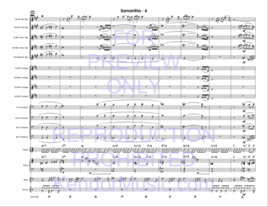 Samantha (Full Score) Jazz Ensemble scores gallery preview page 5
