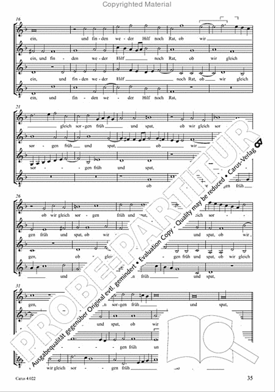 When in the hour of utmost need (Wenn wir in hochsten Noten sein) 4-Part scores gallery preview page 3