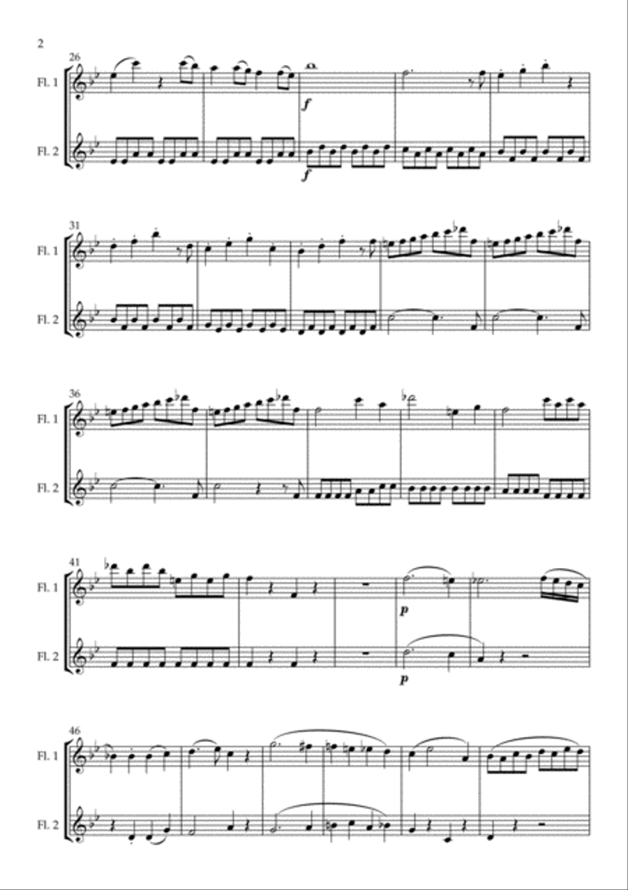 Symphony No. 40 arranged for Flute Duet Flute Duet scores gallery preview page 4