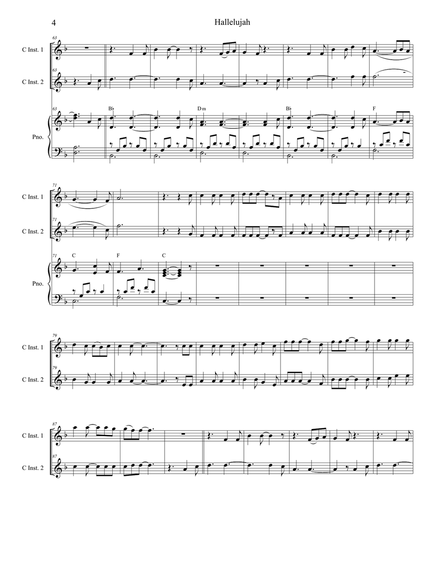 Hallelujah Flute scores gallery preview page 4