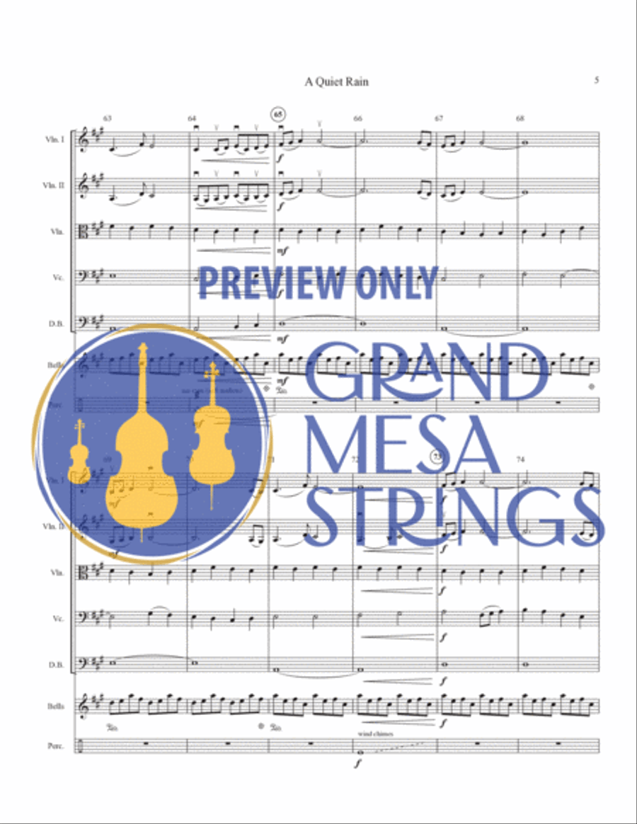 A Quiet Rain String Orchestra scores gallery preview page 6