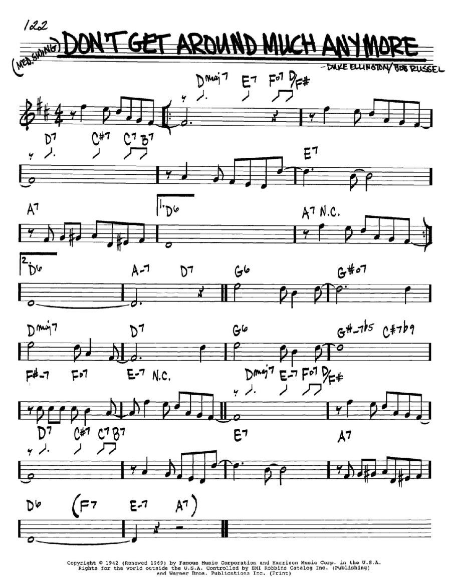 Don't Get Around Much Anymore Piano scores gallery preview page 1