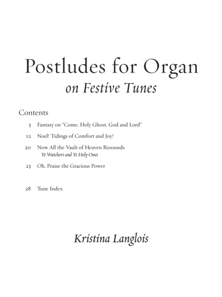 Postludes for Organ on Festive Tunes