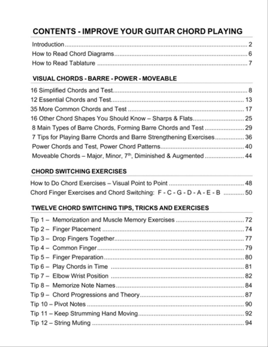 Improve Your Guitar Chord Playing - Chord Switching Tips Guitar Tablature scores gallery preview page 5