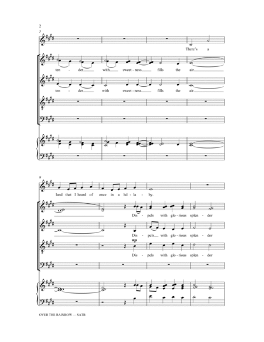 Over The Rainbow (with Lo How a Rose) (arr. Richard Bjella) 4-Part scores gallery preview page 2