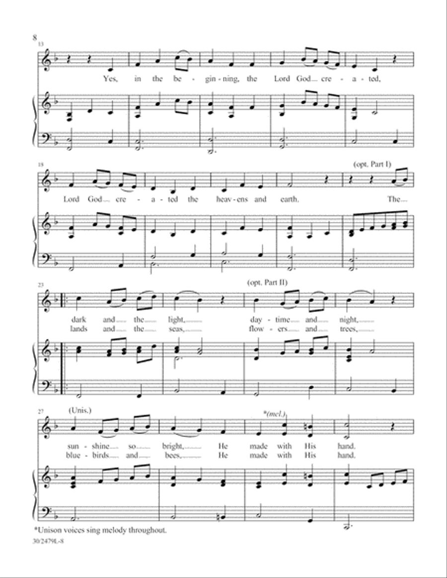 Scripture Songs Unison Choir scores gallery preview page 9