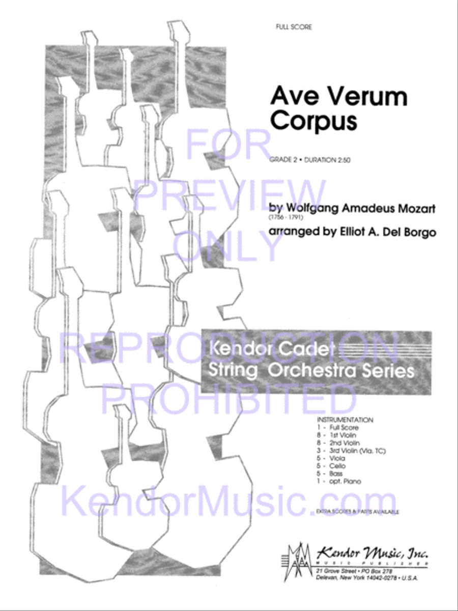 Ave Verum Corpus String Orchestra scores gallery preview page 2