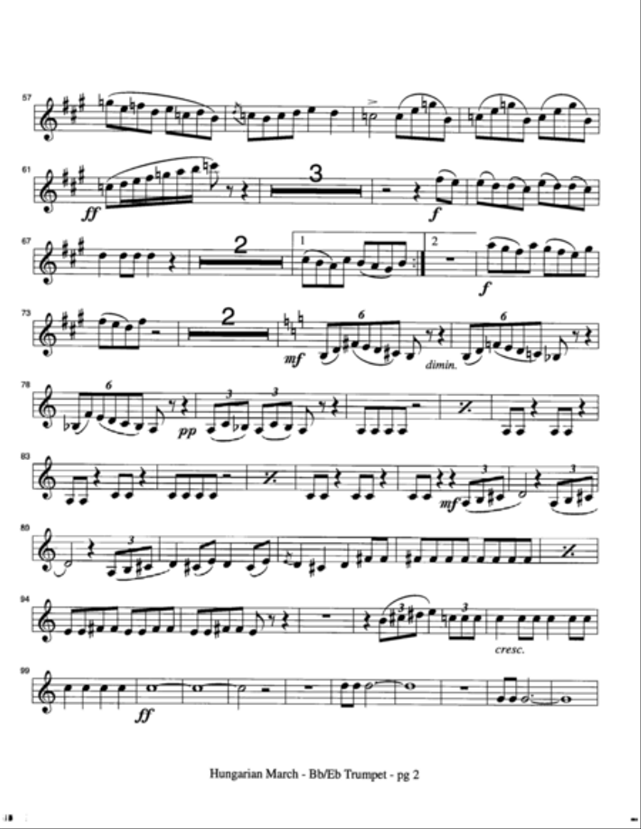 Hungarian March Brass Ensemble scores gallery preview page 3