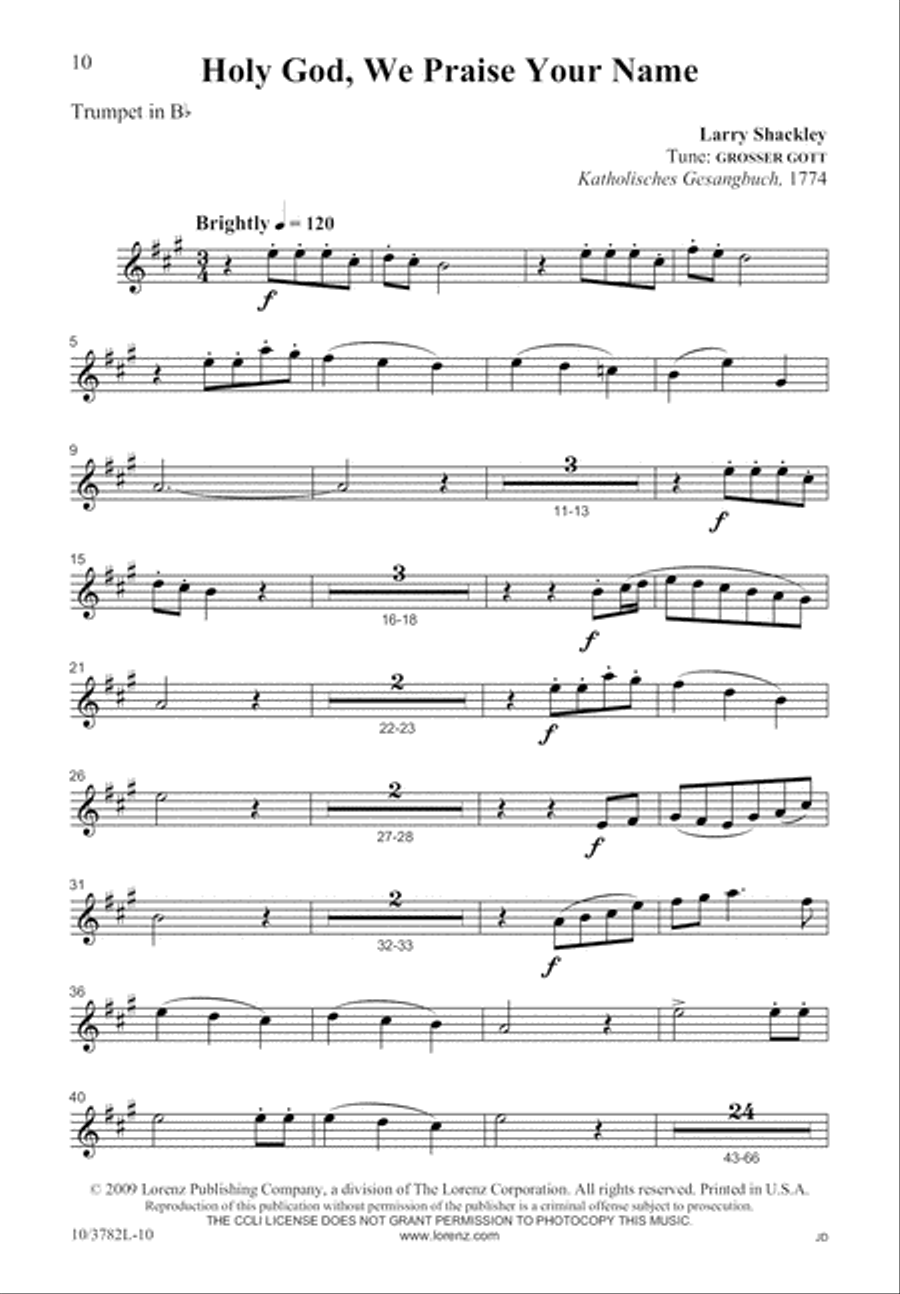 Holy God, We Praise Your Name 4-Part scores gallery preview page 11