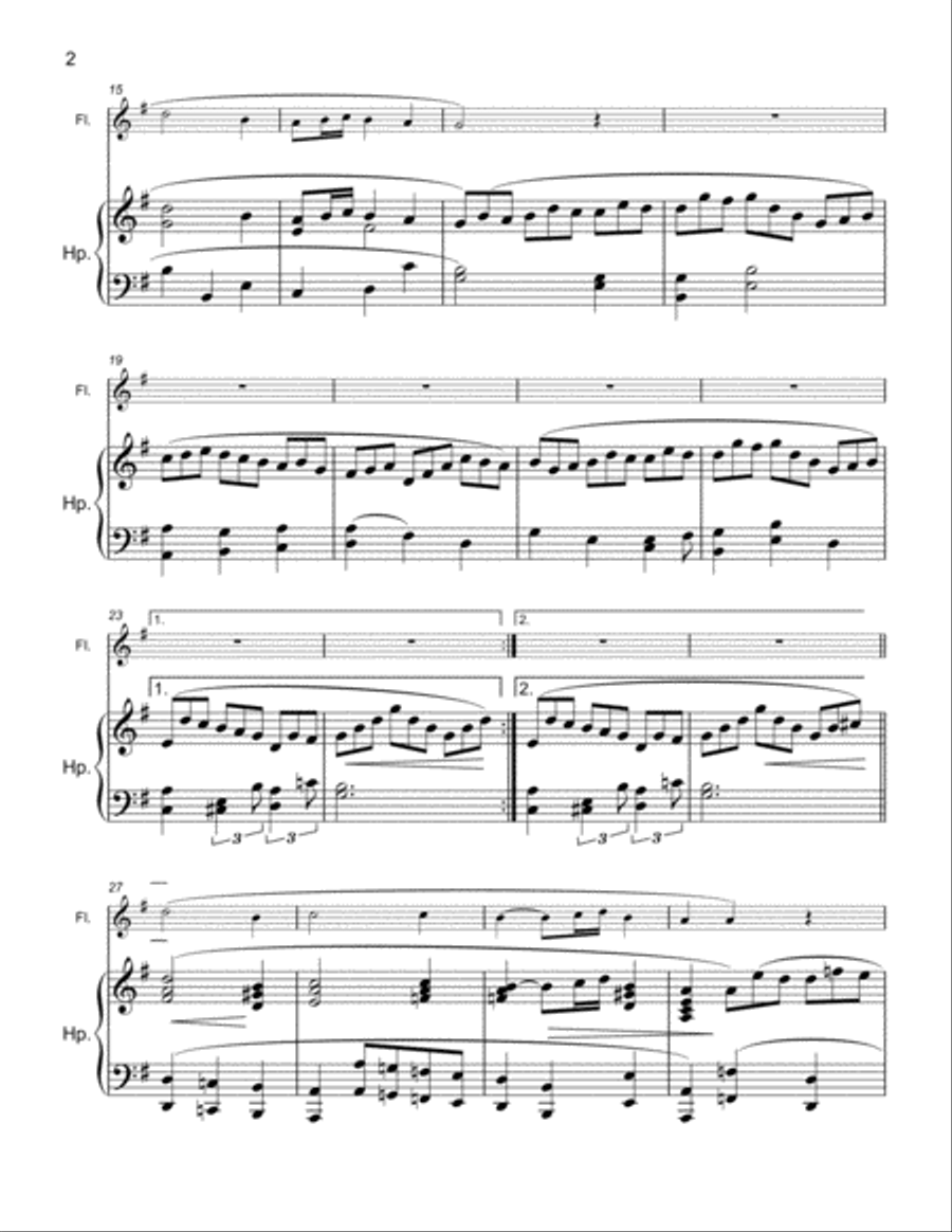 Jesu, Joy of Man’s Desiring for Flute and Harp Flute scores gallery preview page 3