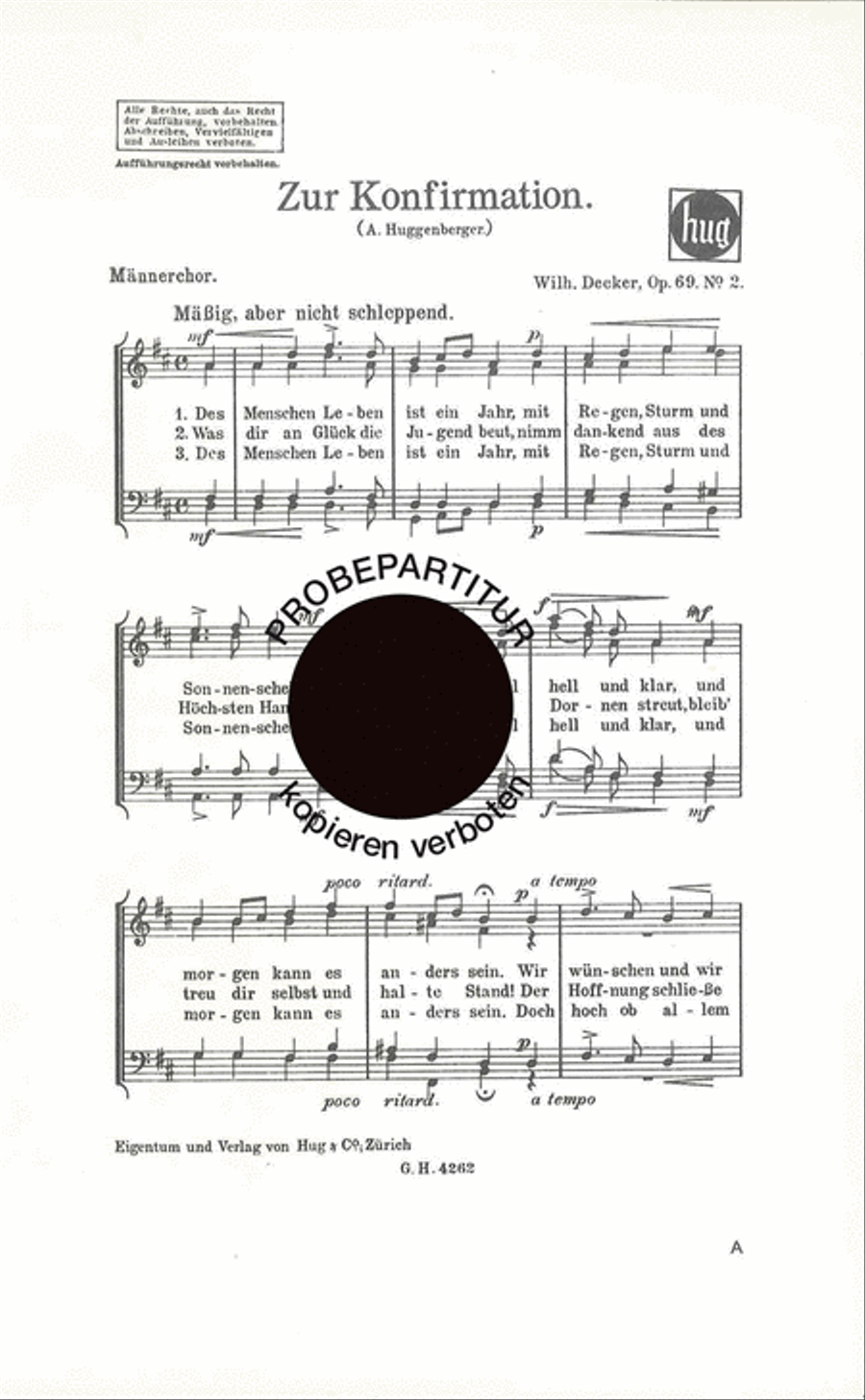 Zur Konfirmation Men's Choir scores gallery preview page 1