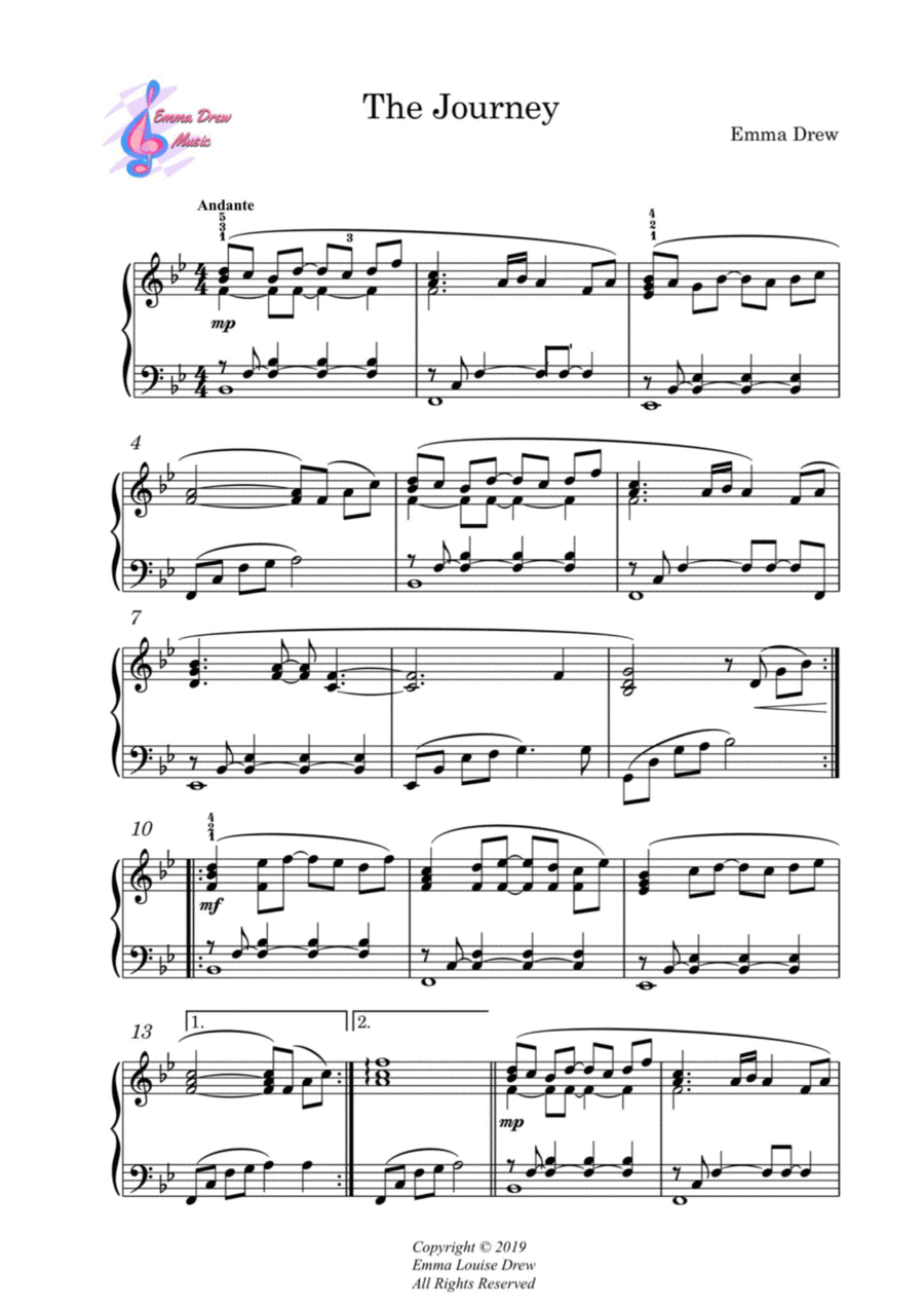 The Journey Piano Solo scores gallery preview page 1