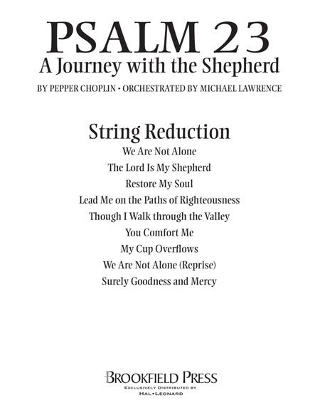 Psalm 23 - A Journey With The Shepherd - Keyboard String Reduction