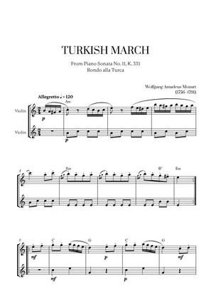 W. A. Mozart - Turkish March (Alla Turca) (with chords) (for Violin Duet)