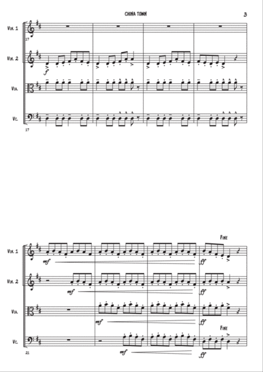 China town - String quartet String Quartet scores gallery preview page 3