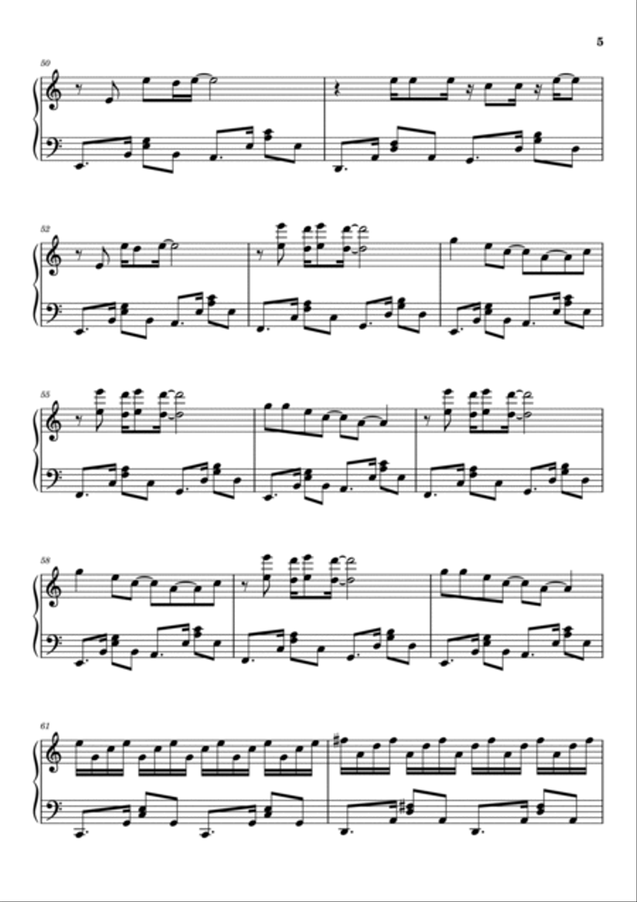 Domino Dancing Piano Solo scores gallery preview page 5