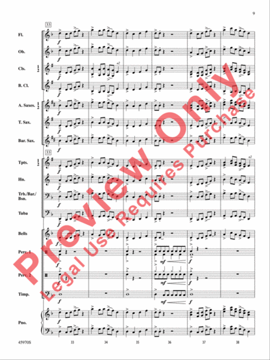 Shadow Warriors Concert Band scores gallery preview page 10
