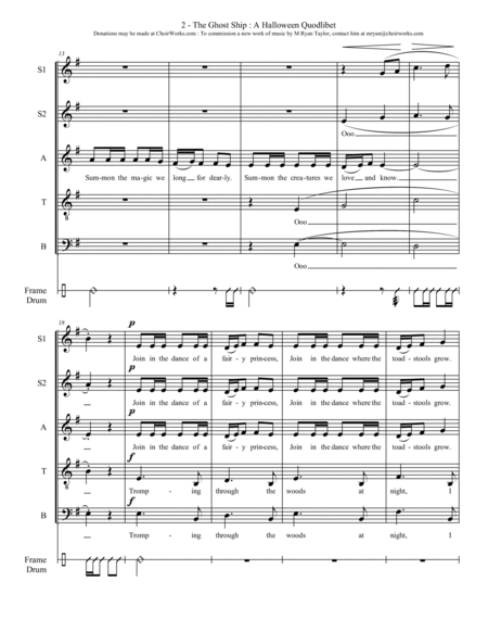 3 Quodlibets for a Gaggle of Ghouls (Choral Version) : SSATB Choir, Soloists and Percussion