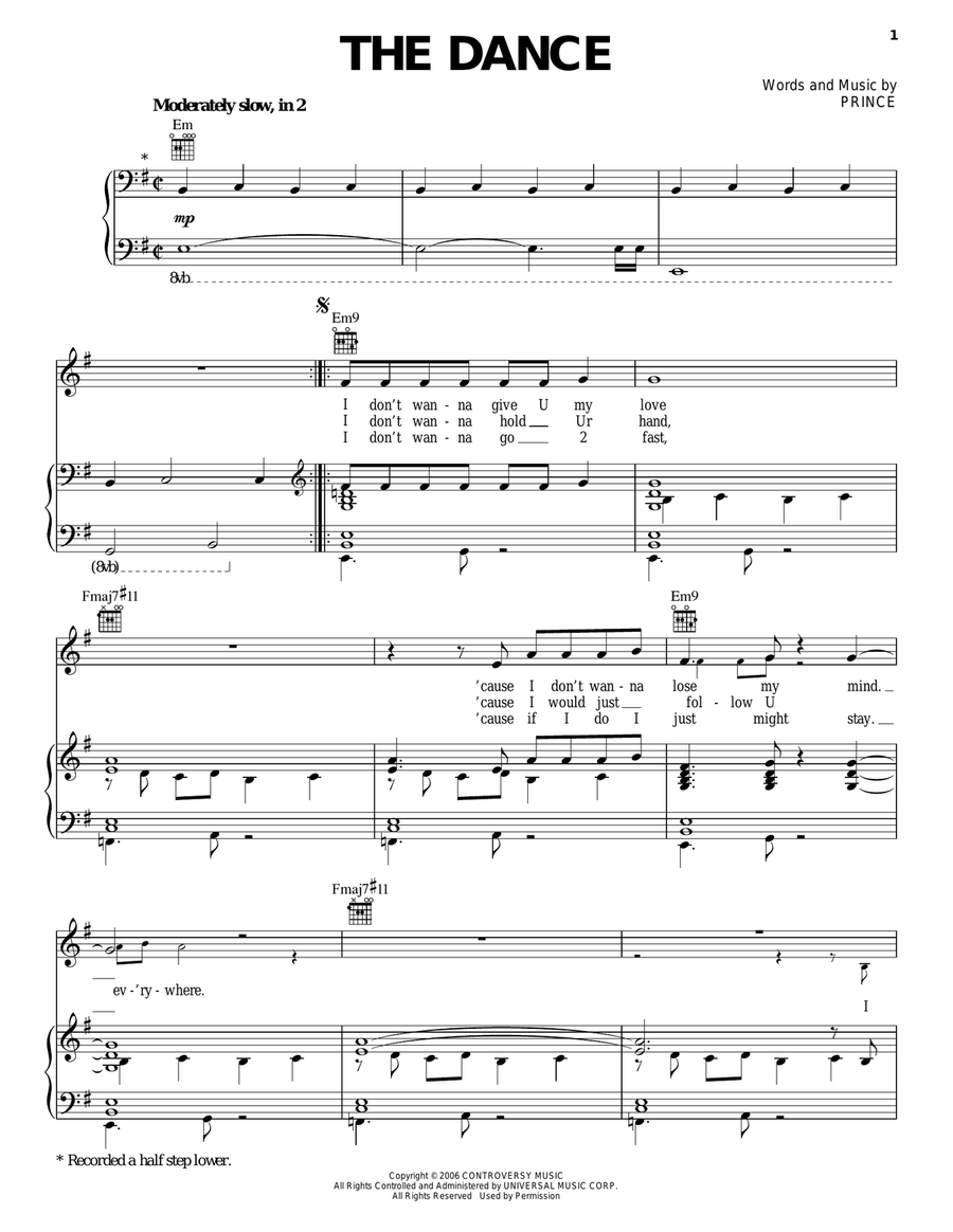 The Dance The Dance Piano, Vocal, Guitar scores gallery preview page 1