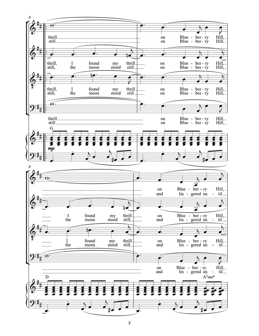 Blueberry Hill 4-Part scores gallery preview page 2