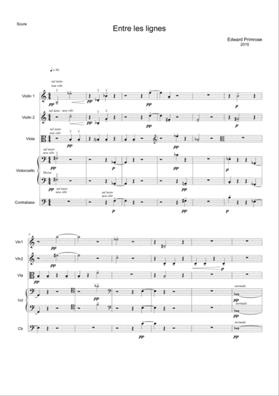 Entre les lignes (Between the lines) String Orchestra scores gallery preview page 3