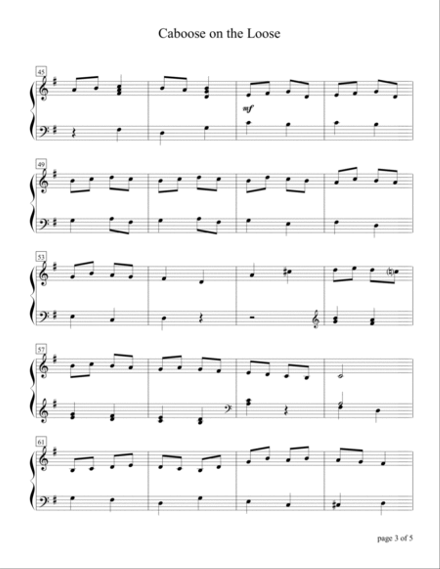 Caboose on the Loose Piano Method scores gallery preview page 3