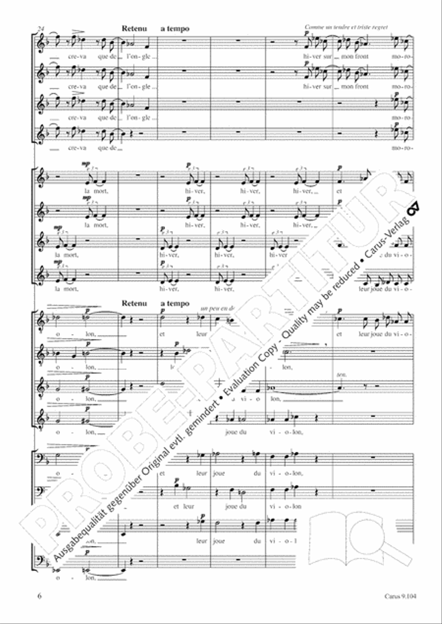 Des pas sur la neige Des pas sur la neige Choir scores gallery preview page 7