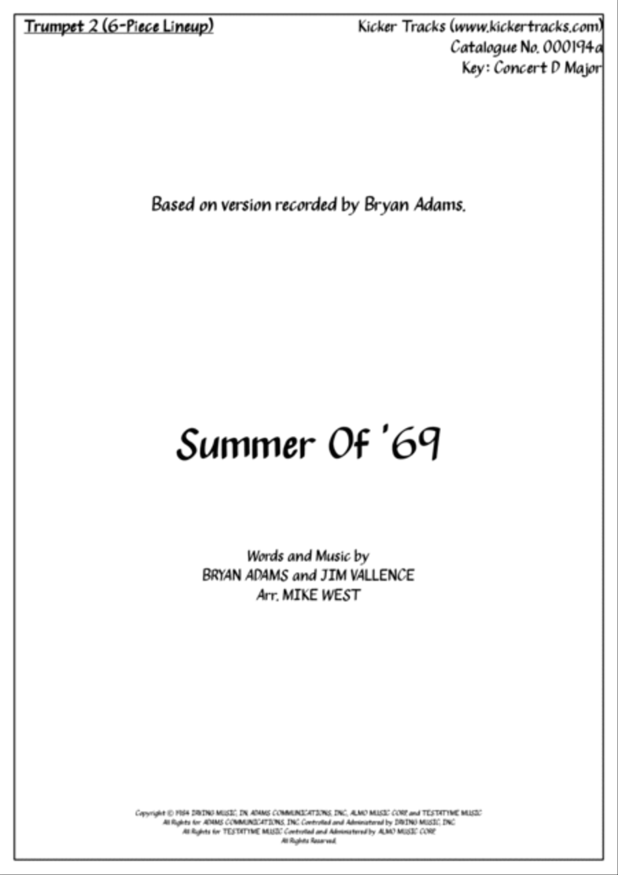 Summer Of '69 Small Ensemble scores gallery preview page 4