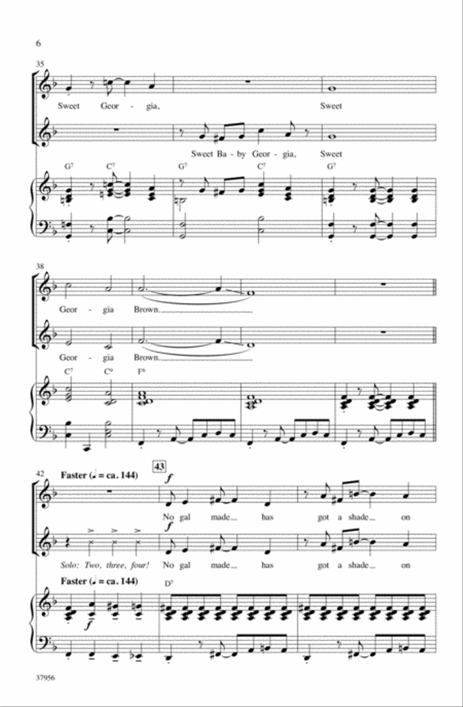 Sweet Georgia Brown Choir scores gallery preview page 5