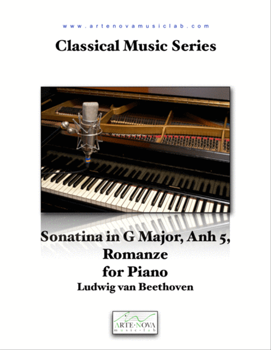 Sonatina in G Major, Anh 5, Romanze for Piano Piano Solo scores gallery preview page 1