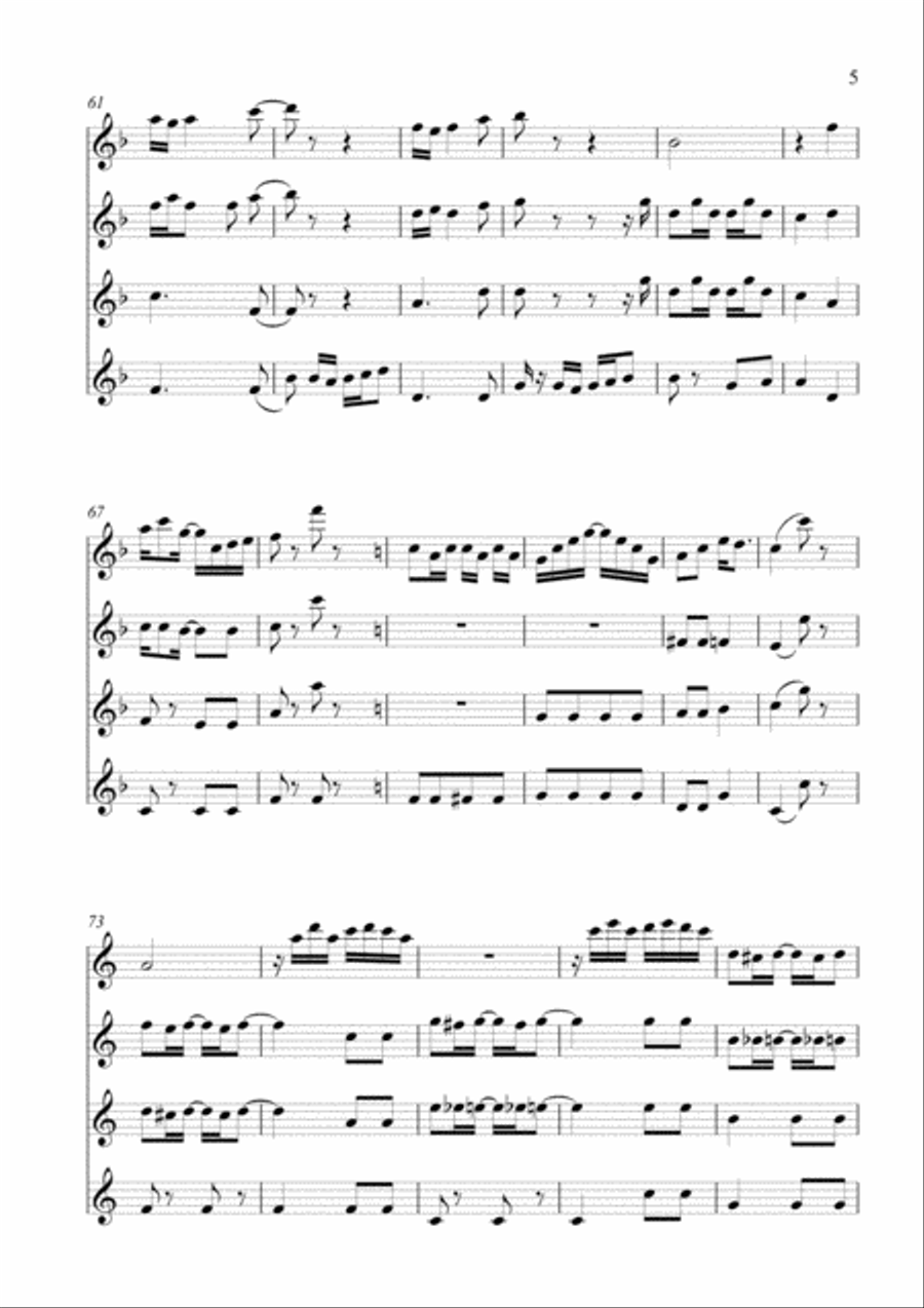 THE ENTERTAINER (longer version) - SCOTT JOPLINN Woodwind Quartet scores gallery preview page 6