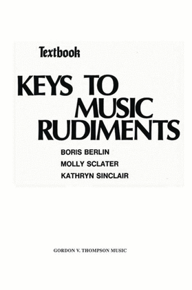 Book cover for Keys to Music Rudiments
