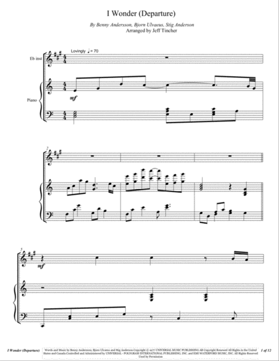 I Wonder Alto Saxophone scores gallery preview page 2