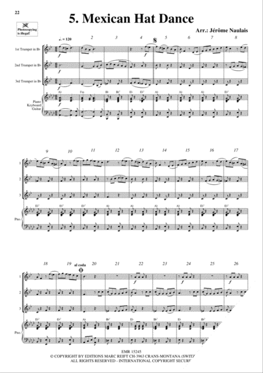 3 Trumpets & Piano Vol. 1 Trumpet Trio scores gallery preview page 7